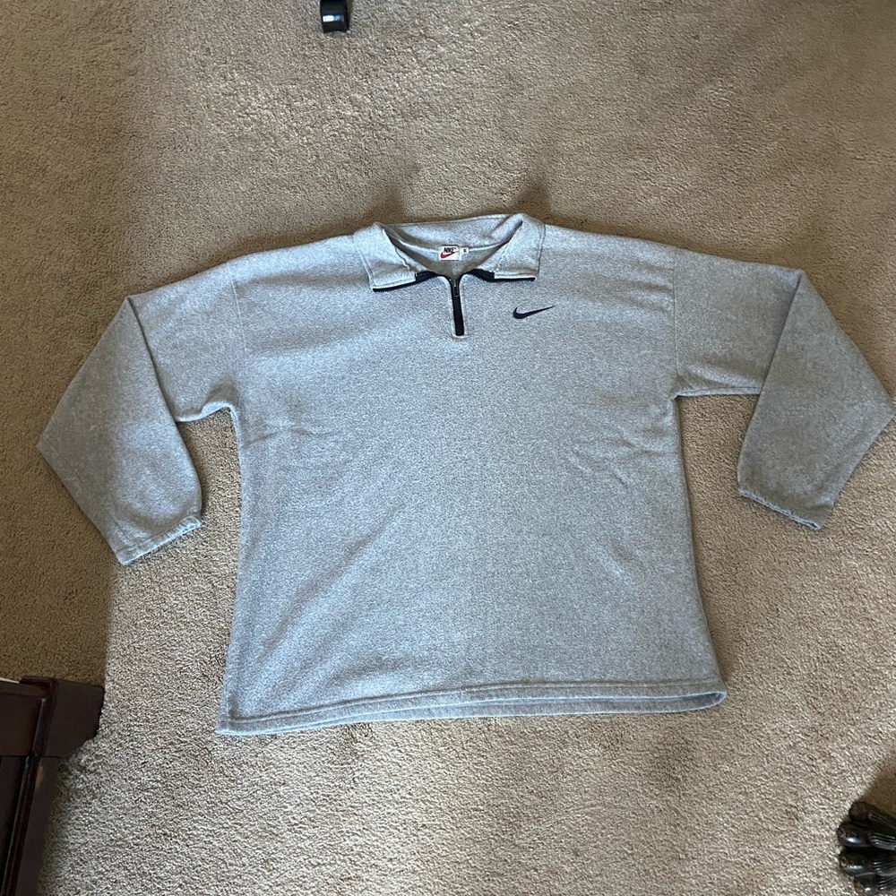 Vintage Nike quarter zip light gray XL